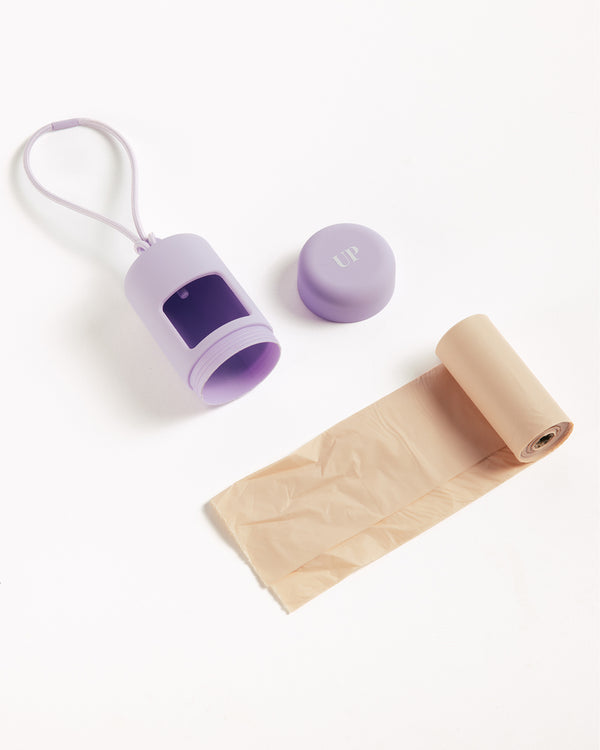 Lilac Poop Bag Holder by UNBORINGBYPIP